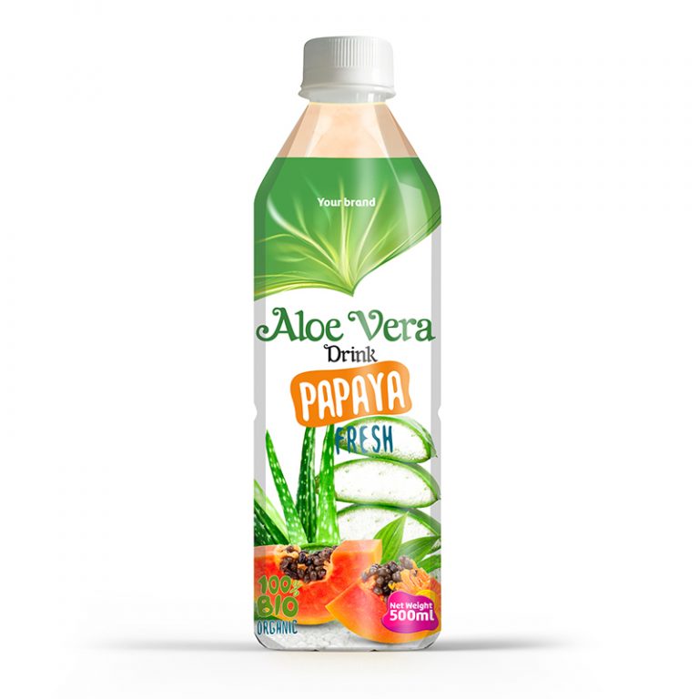 Aloe Vera Drink Papaya 500ml PET Bottle Private Label Tan Do