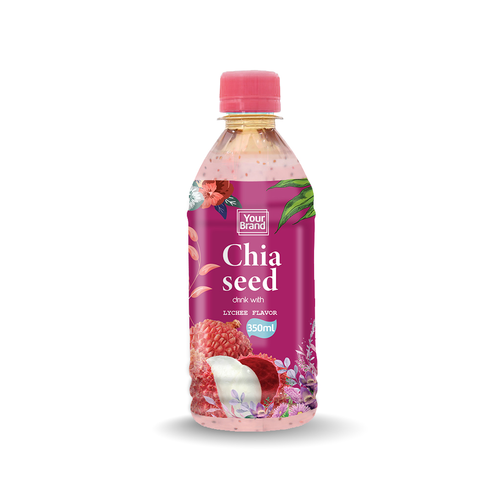 Chia Seed Drink Lychee 350ml PET Bottle Tan Do