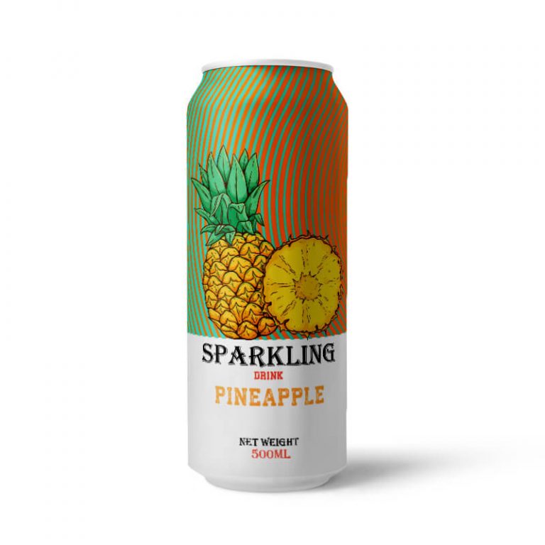 Pineapple Sparkling Water 500ml Can Private Label Tan Do