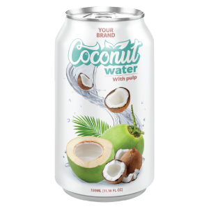 Original Coconut Water With Pulp 330ml Can Private Label
