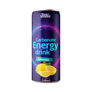 Carbonated Energy Drink Lemon 250ml Can Private Label