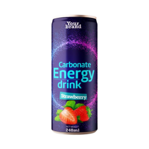 Carbonated Energy Drink Strawberry 250ml Can Private Label