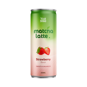 Strawberry Matcha Latte 250ml Can Private Label