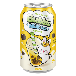 Bubble Milk Tea Drink 330ml Can Private Label Banana Flavor
