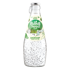 Basil Seed Drink Soursop 290ml Glass Bottle Private Label