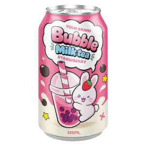Bubble Milk Tea Drink 330ml Can Private Label Strawberry Flavor
