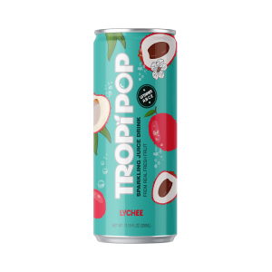Tropipop Sparkling Juice Drink – Lychee Flavor