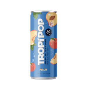 Tropipop Sparkling Juice Drink – Peach Flavor