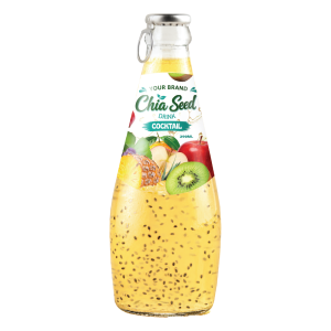 Chia Seed Drink Cocktail 290ml Glass Bottle Private Label