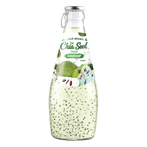 Chia Seed Drink Soursop 290ml Glass Bottle Private Label
