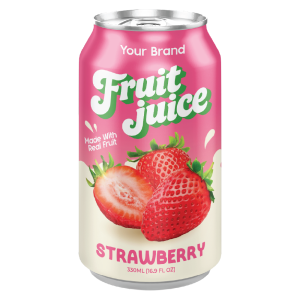 Strawberry Juice Drink 330ml Can Private Label