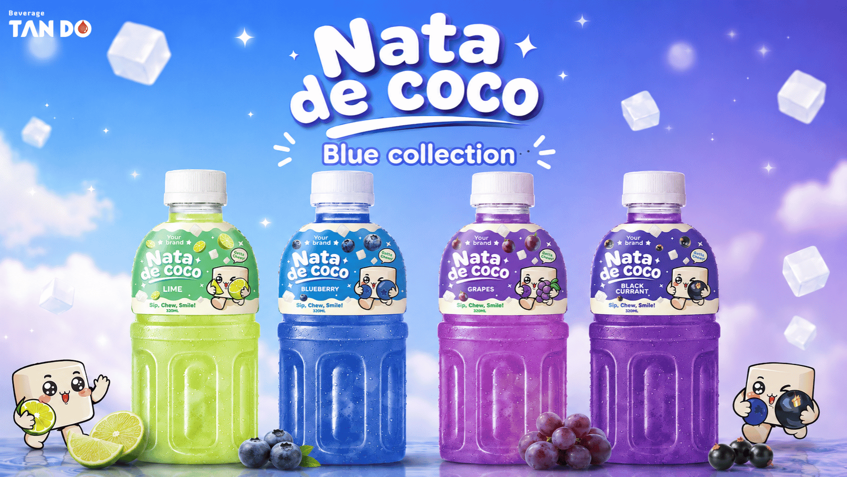 blue nata de coco drink colletion
