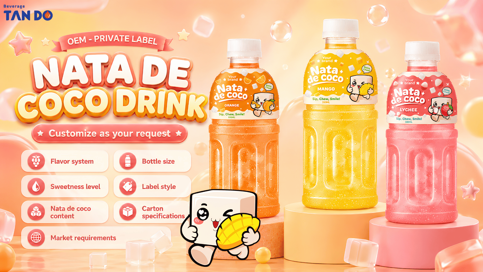 oem private label nata de coco beverage solution