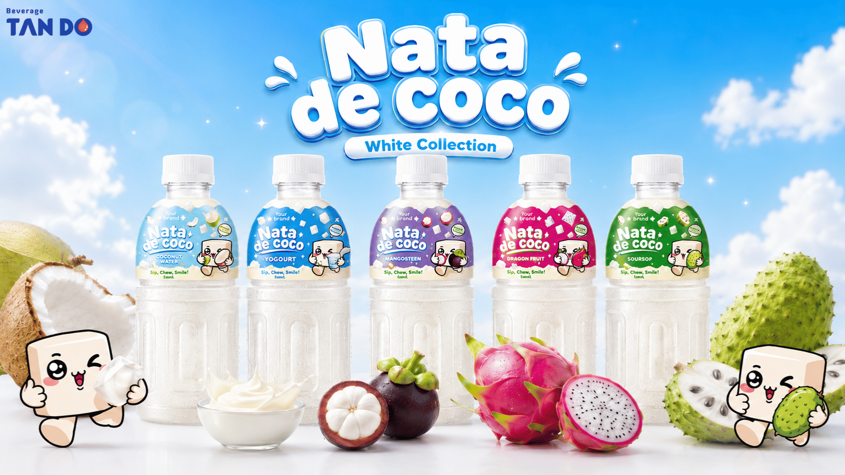 white nata de coco drink colletion