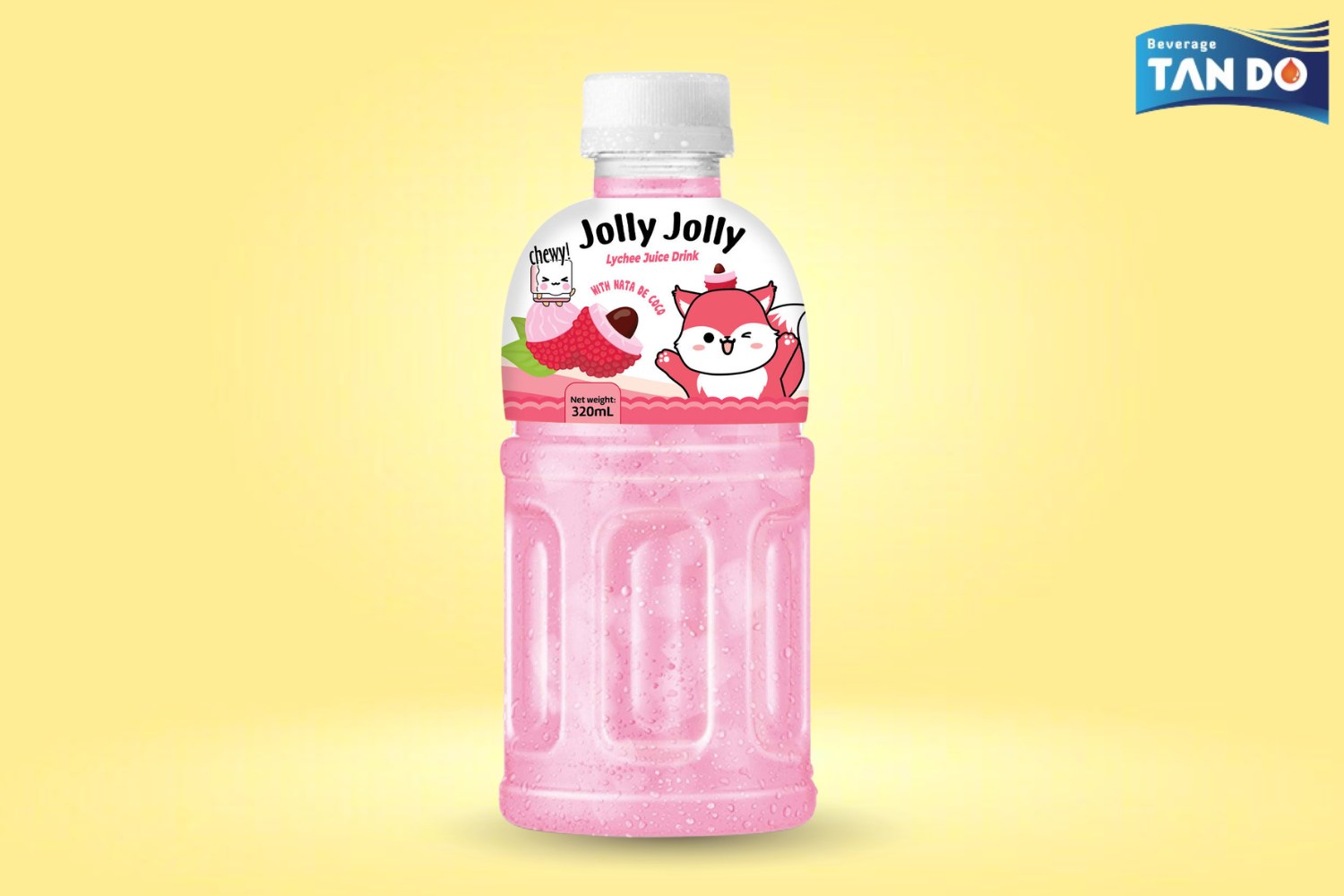 Lychee nata de coco beverage