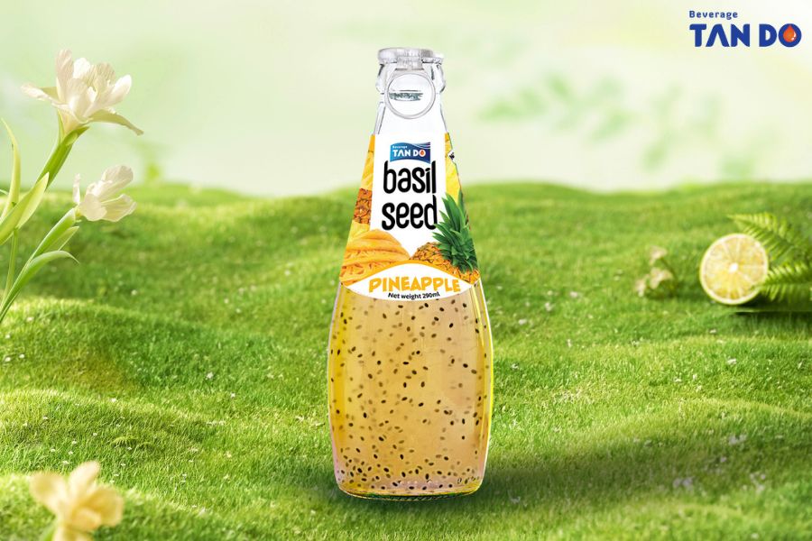 Pineapple Juice Drink Basil Seed