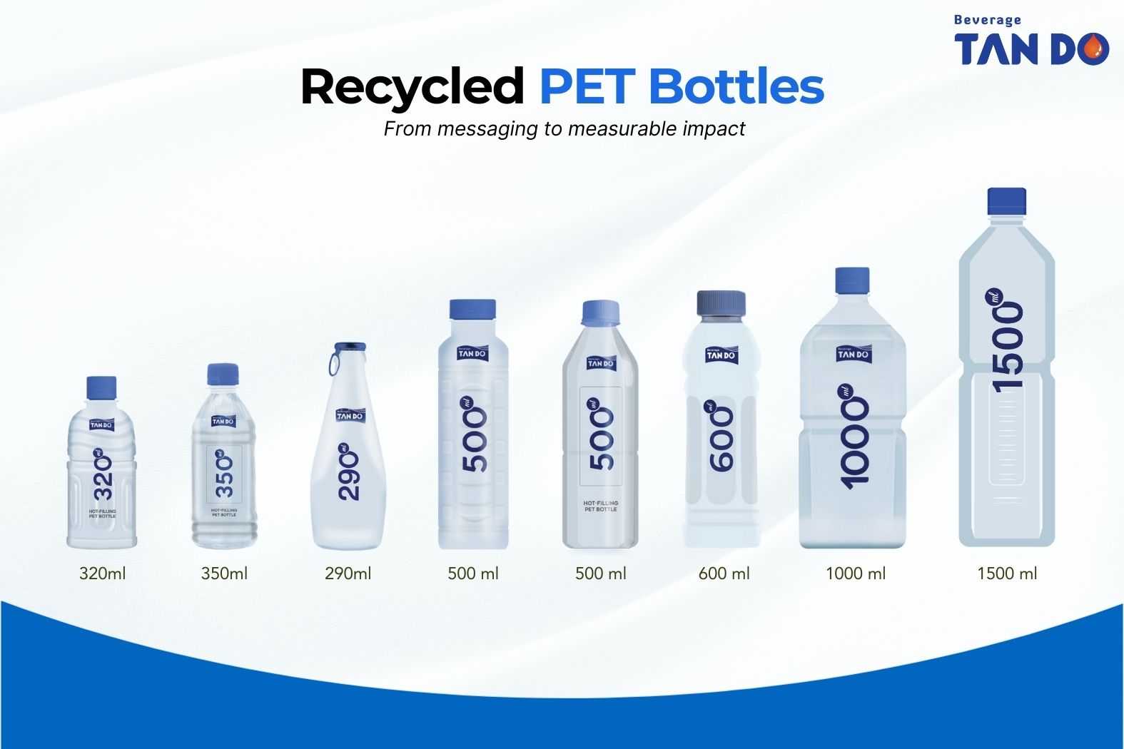 Recycled PET bottles tan do beverage