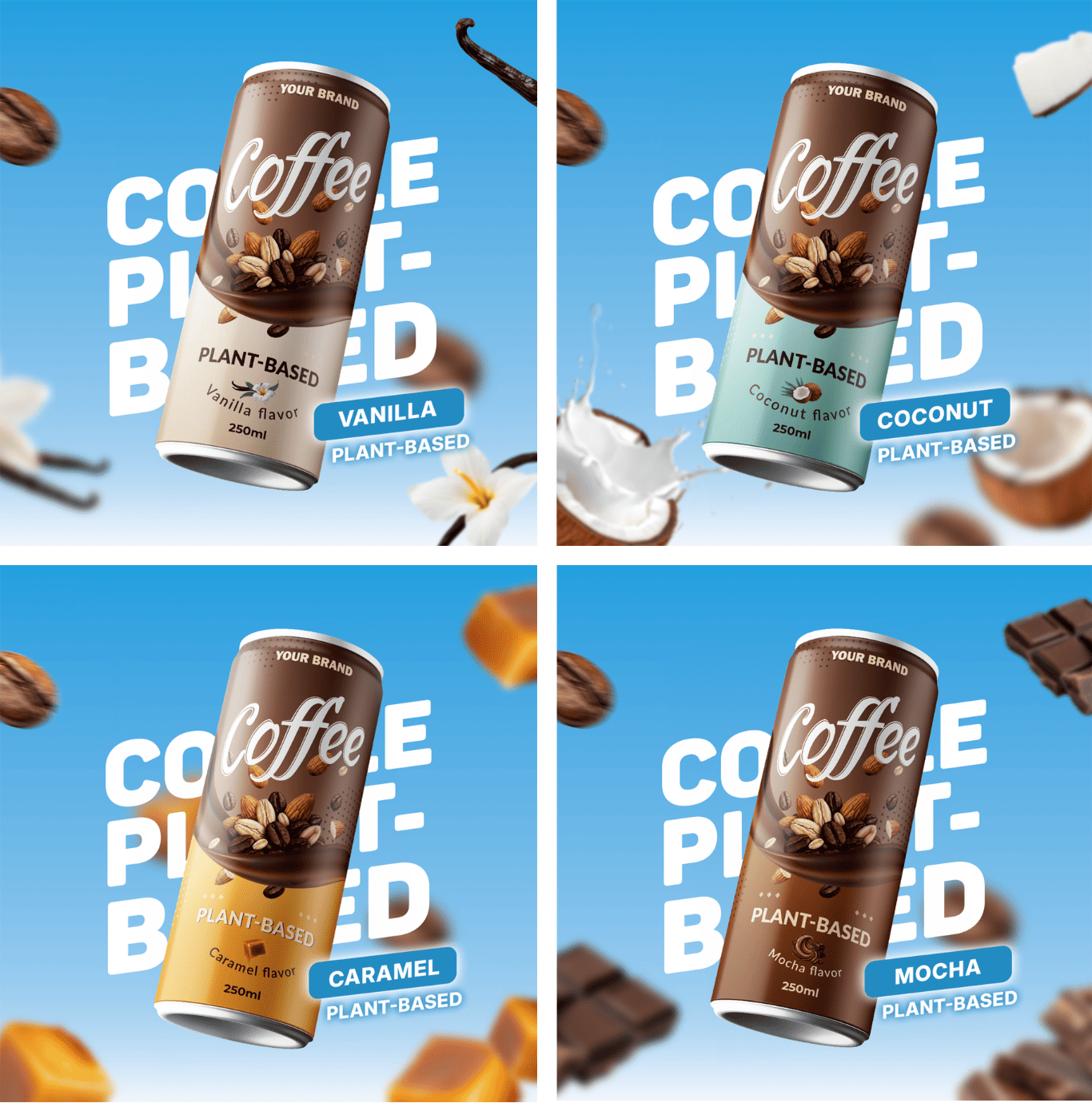 RTD Canned Coffee Drink OEM ODM Private label Diverse Flavor Options