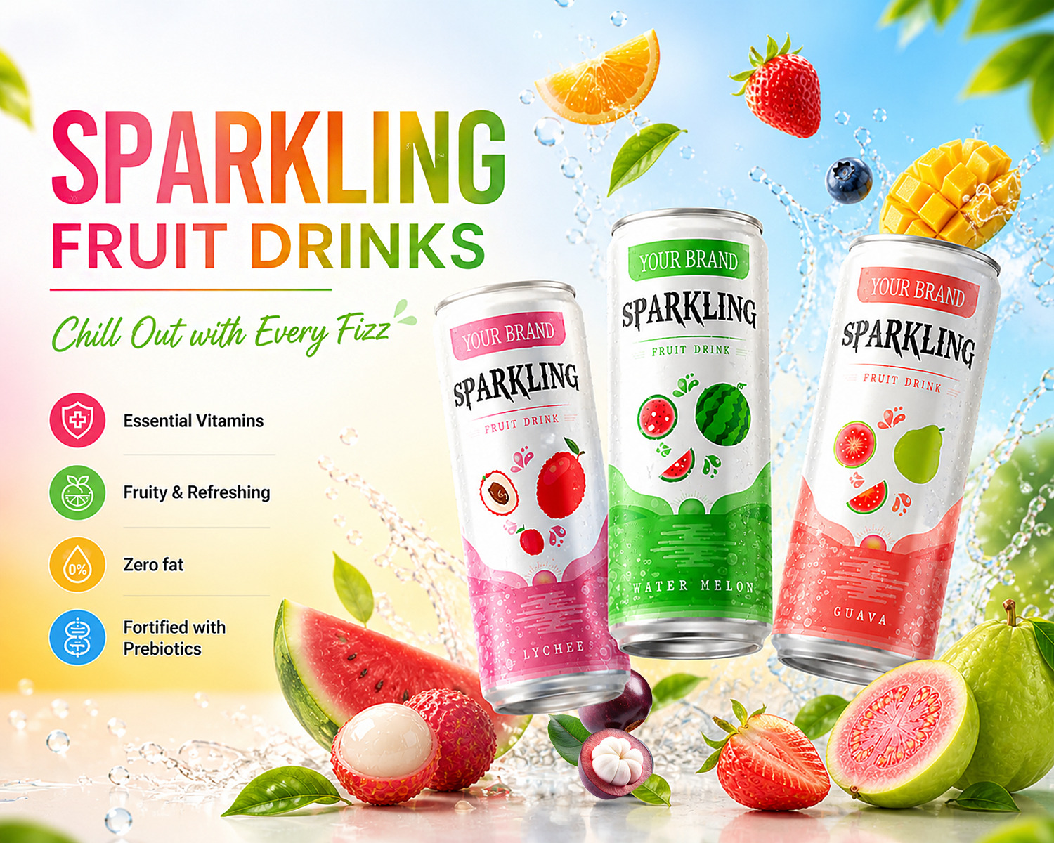 sparkling fruit drinks - top selling summer drinks