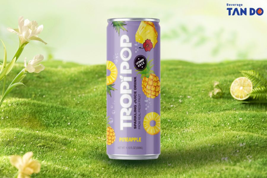 TROPIPOP Pineapple Sparkling Juice Drink
